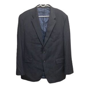 Lauren Ralph Lauren Men’s Wool Navy Pinstripe Blazer 48L Suit Jacket Sports Coat